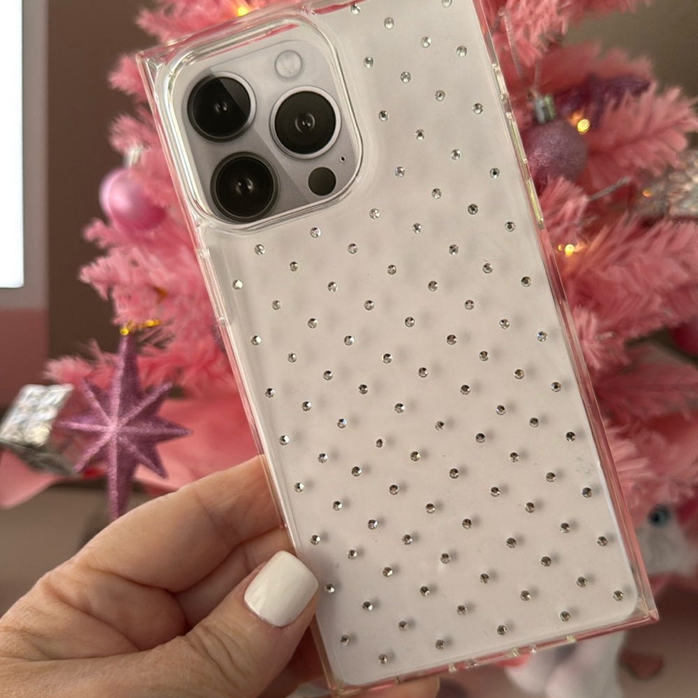 Elegant White Rhinestone Phone Case